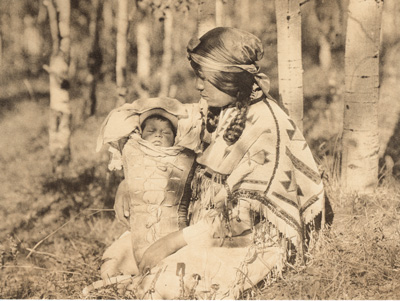 ASSINIBOIN MOTHER AND CHILD EDWARD CURTIS NORTH AMERICAN INDIAN PHOTO